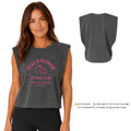 Peach Power Lifting Club Cropped Muscle Tank in Faded Black - RevFit Summer Merch