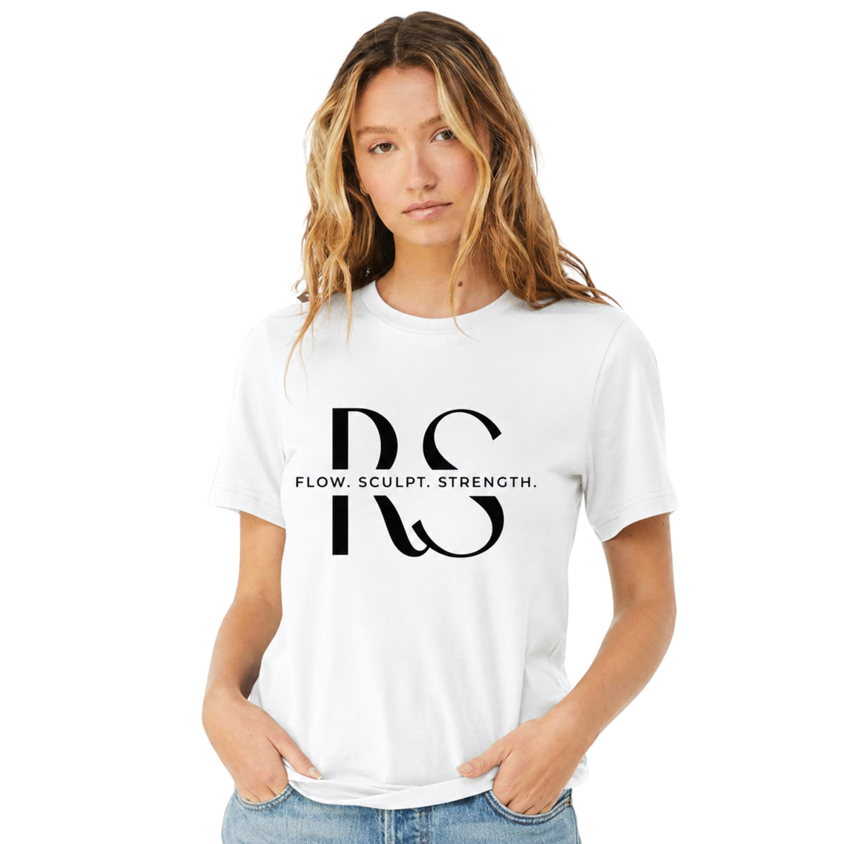 RevFit Studio Flow Sculpt Strength Tee in White - RevFit Summer Merch