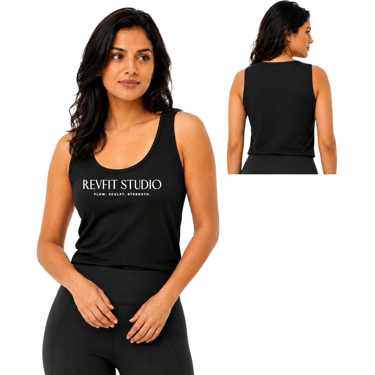 RevFit Studio Signature Crop Muscle Tank in Black - RevFit Summer Merch