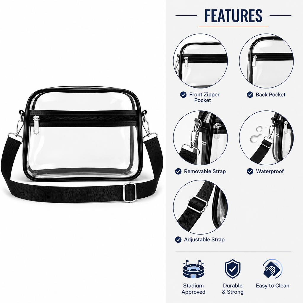 Hanahan Athletics Clear Stadium Crossbody Bag