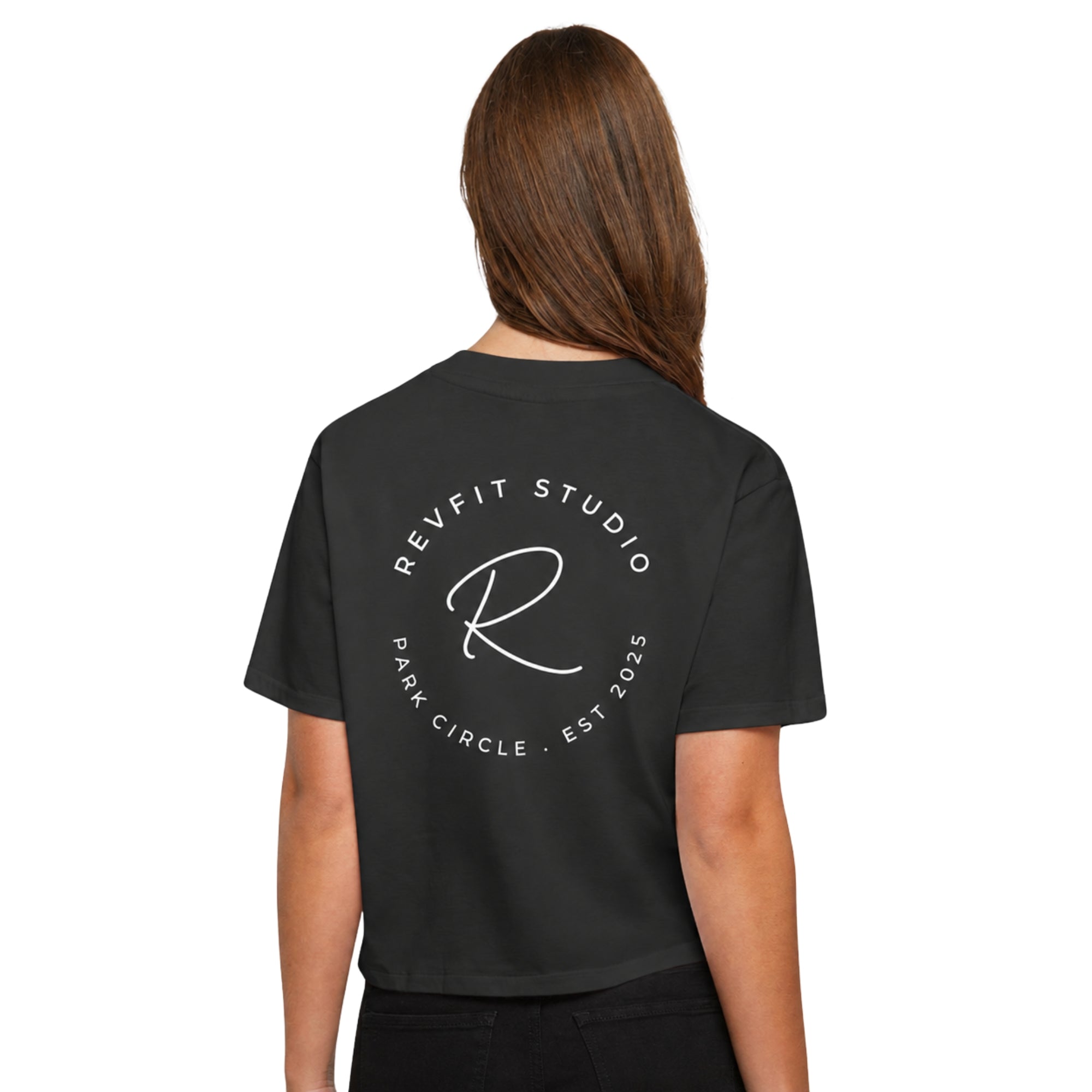 Park Circle Cropped Tee — Black